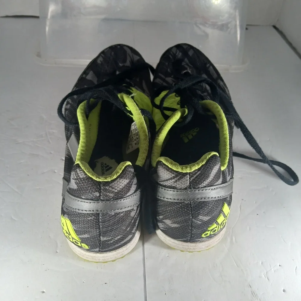 Adidas Adizero XC Spikes Mens 9 Grey Black Neon‎ Yellow Cross Country Racing